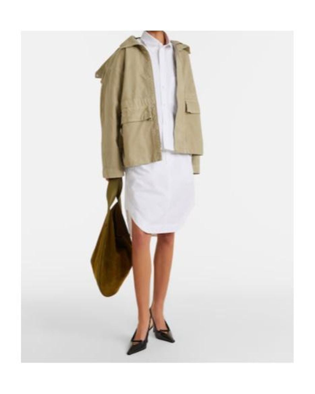 Victoria Beckham White Cotton Cargo Skirt