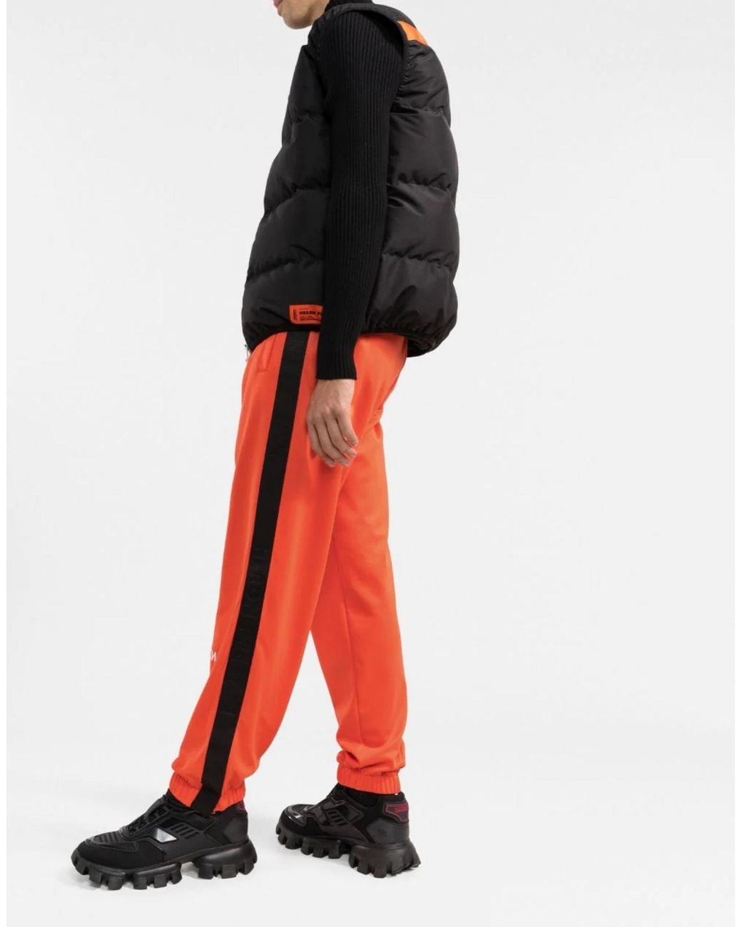 Heron Preston Orange Logo Sweatpants for men