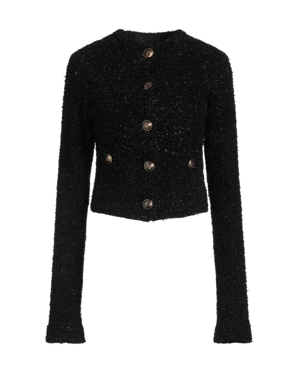 Balenciaga Black Metallic Tweed Coat