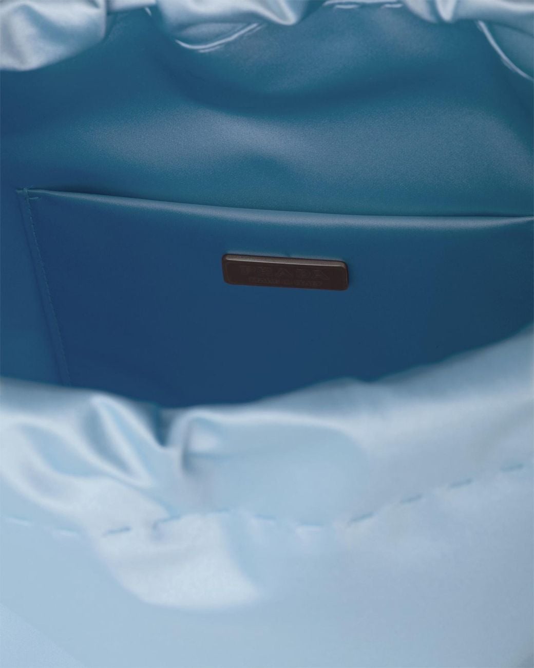 Prada Blue Drawstring Clutch