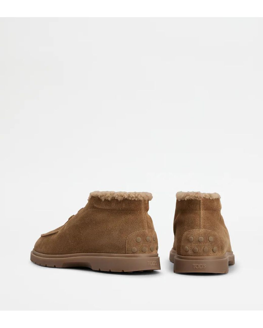 Tod's Brown Round-Toe Lace-Up Boots for men