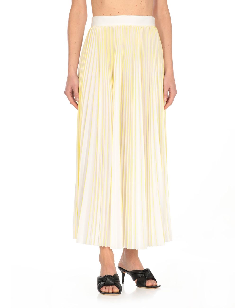 Fabiana Filippi White Zip Fastened Pleated Jersey Skirt