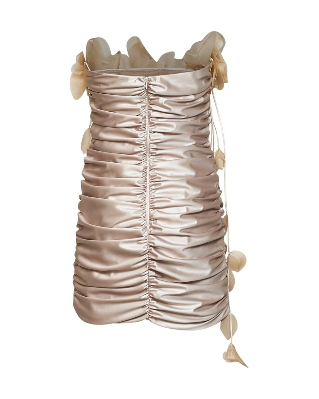 GIUSEPPE DI MORABITO Natural Floral Pleated Mini Dress
