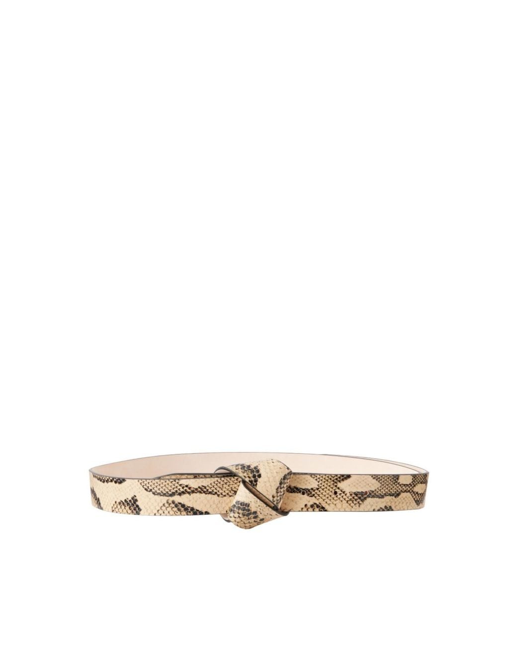 Isabel Marant Natural Snake-Effect Leather Belt
