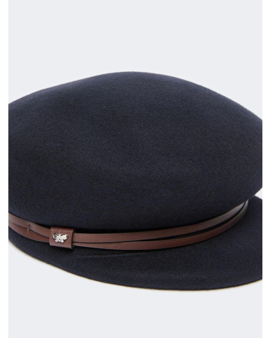 Weekend by Maxmara Blue Felt Trimmed Oval Hat