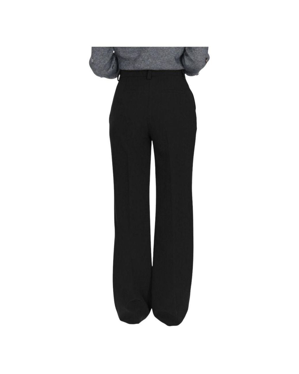 Liu Jo Black Pleated Straight-Leg Trousers
