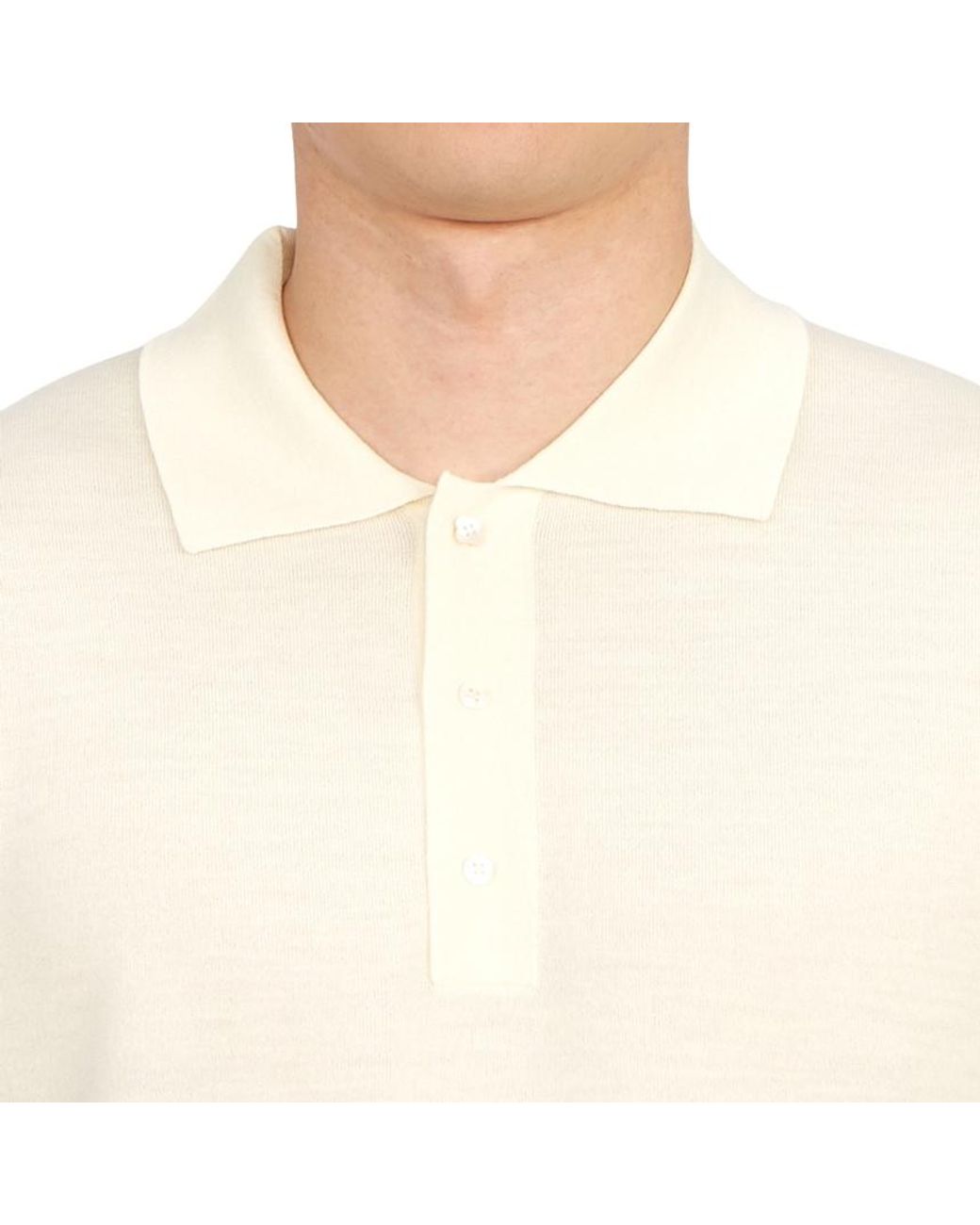 Lardini White Turn-Down Collar Short-Sleeve Polo Shirt for men