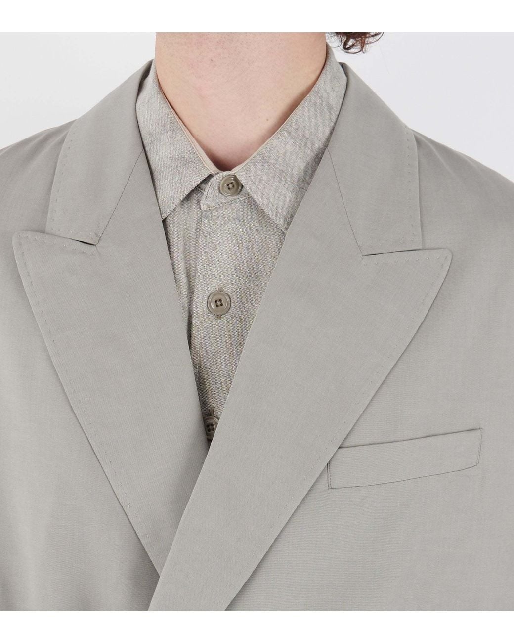 Our Legacy Gray Double-Breasted Suit Jacket for men