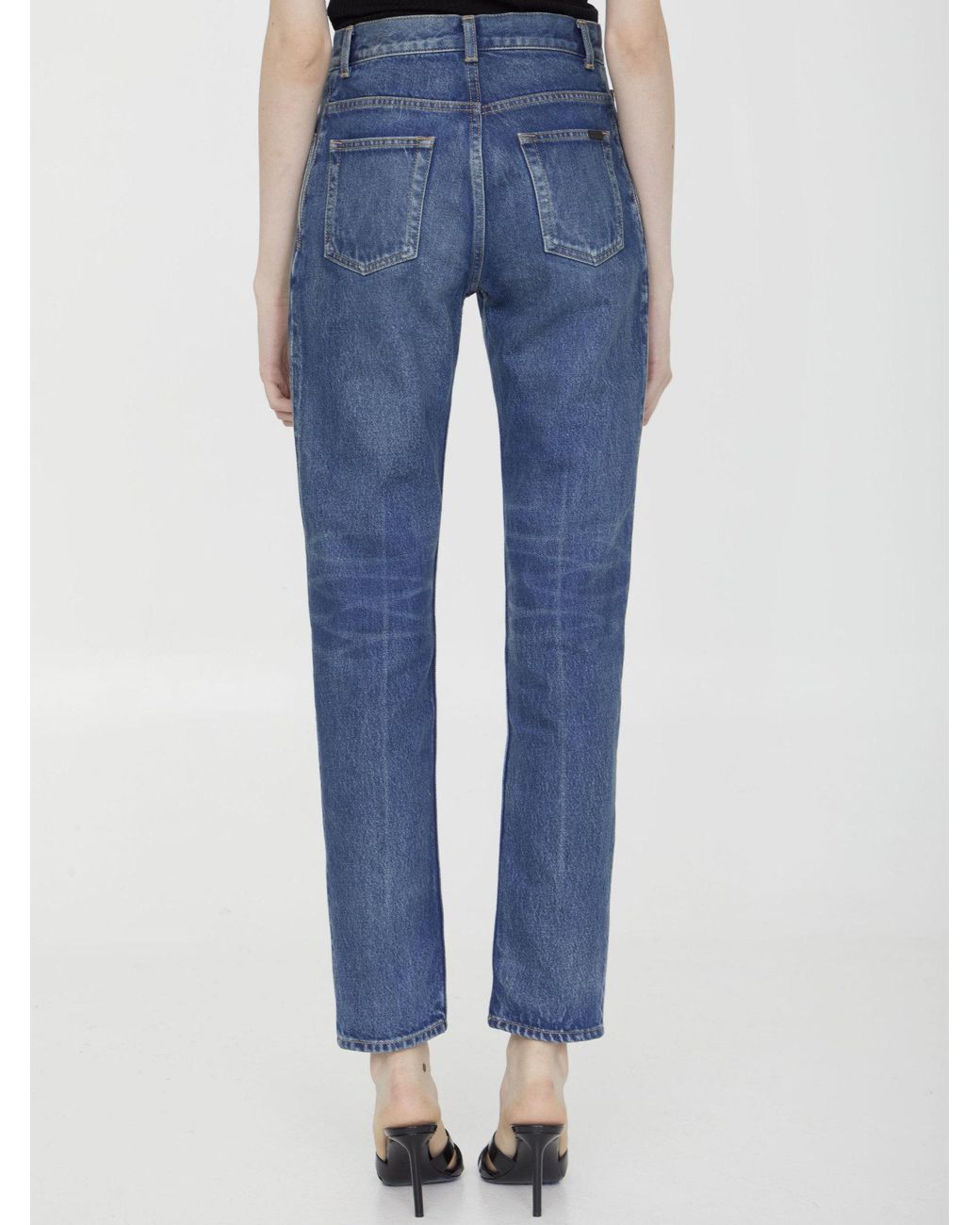 Saint Laurent Blue Cindy Mid-Rise Jeans