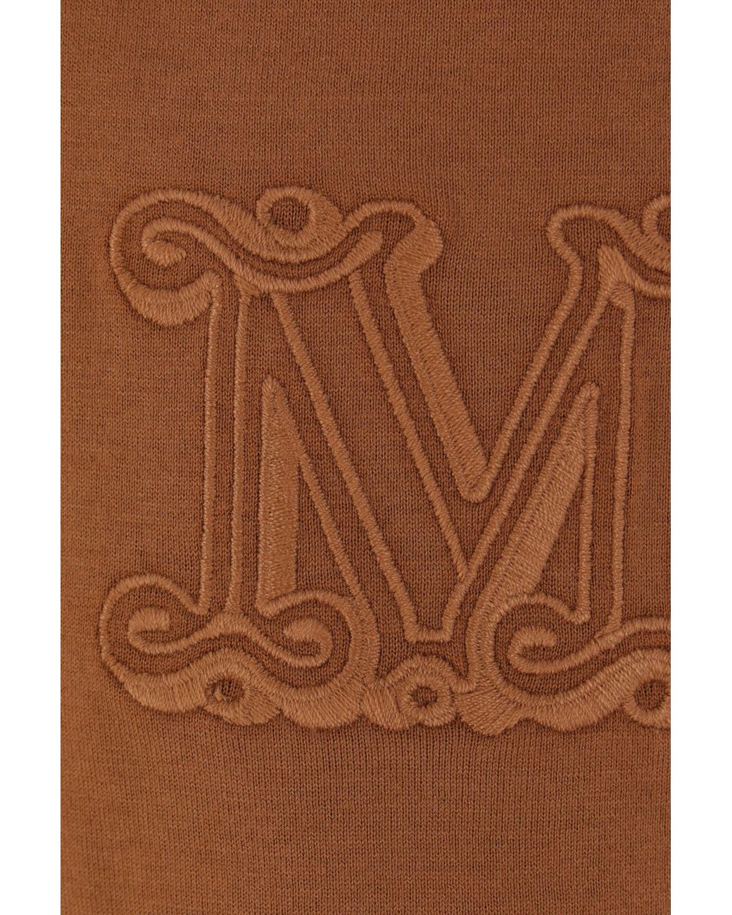 Max Mara Brown Papaia Logo Embroidered Crewneck T-Shirt