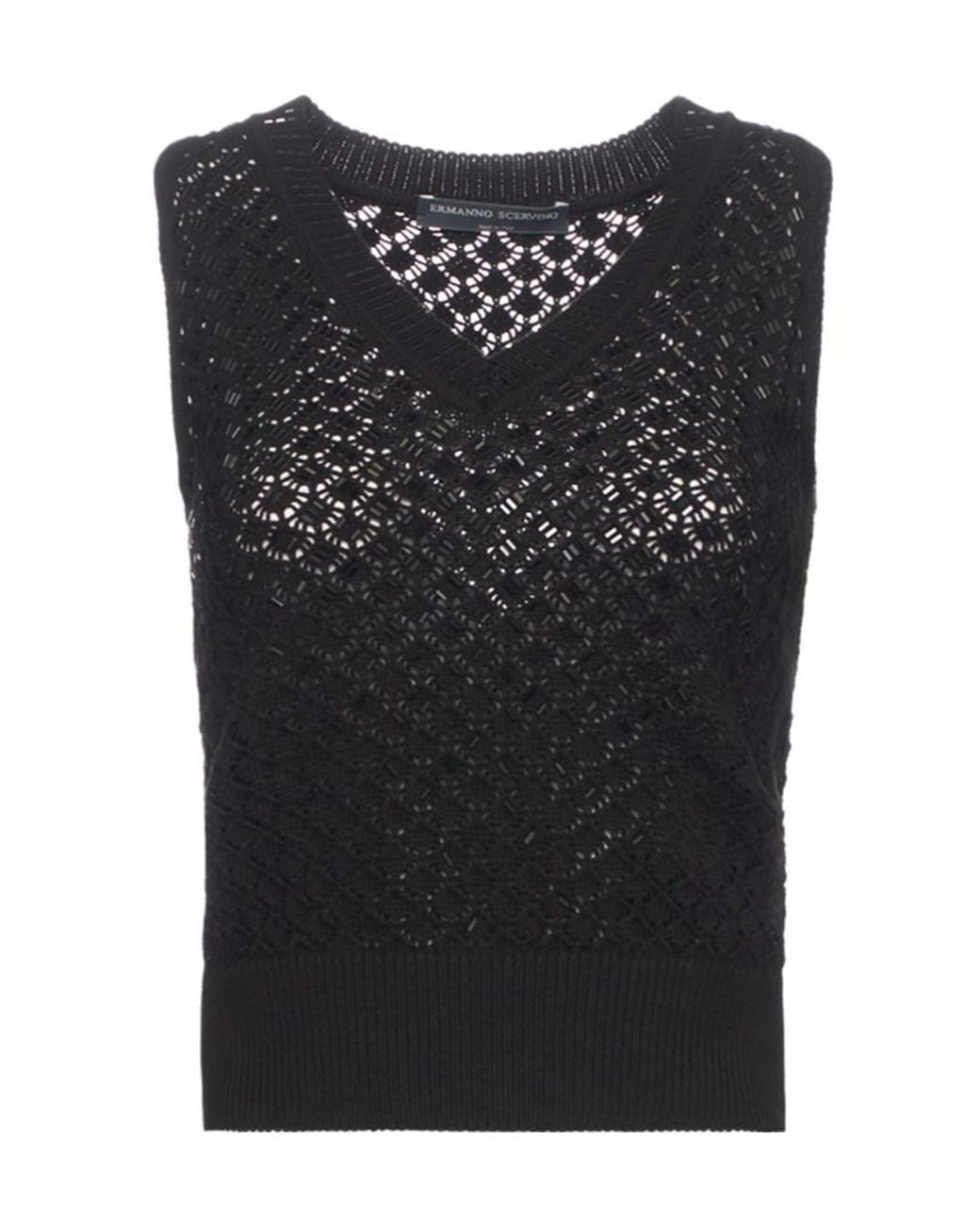 Ermanno Scervino Black V-Neck Sleeveless Vest