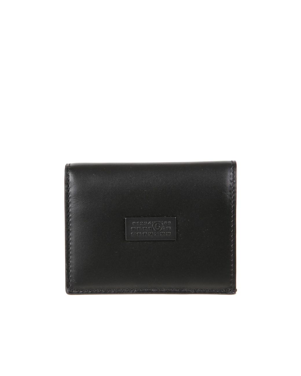 MM6 by Maison Margiela Black Logo-Patch Bi-Fold Wallet for men