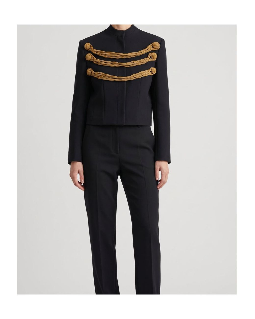 Khaite Black York Cord-Embroidered Casual Jacket