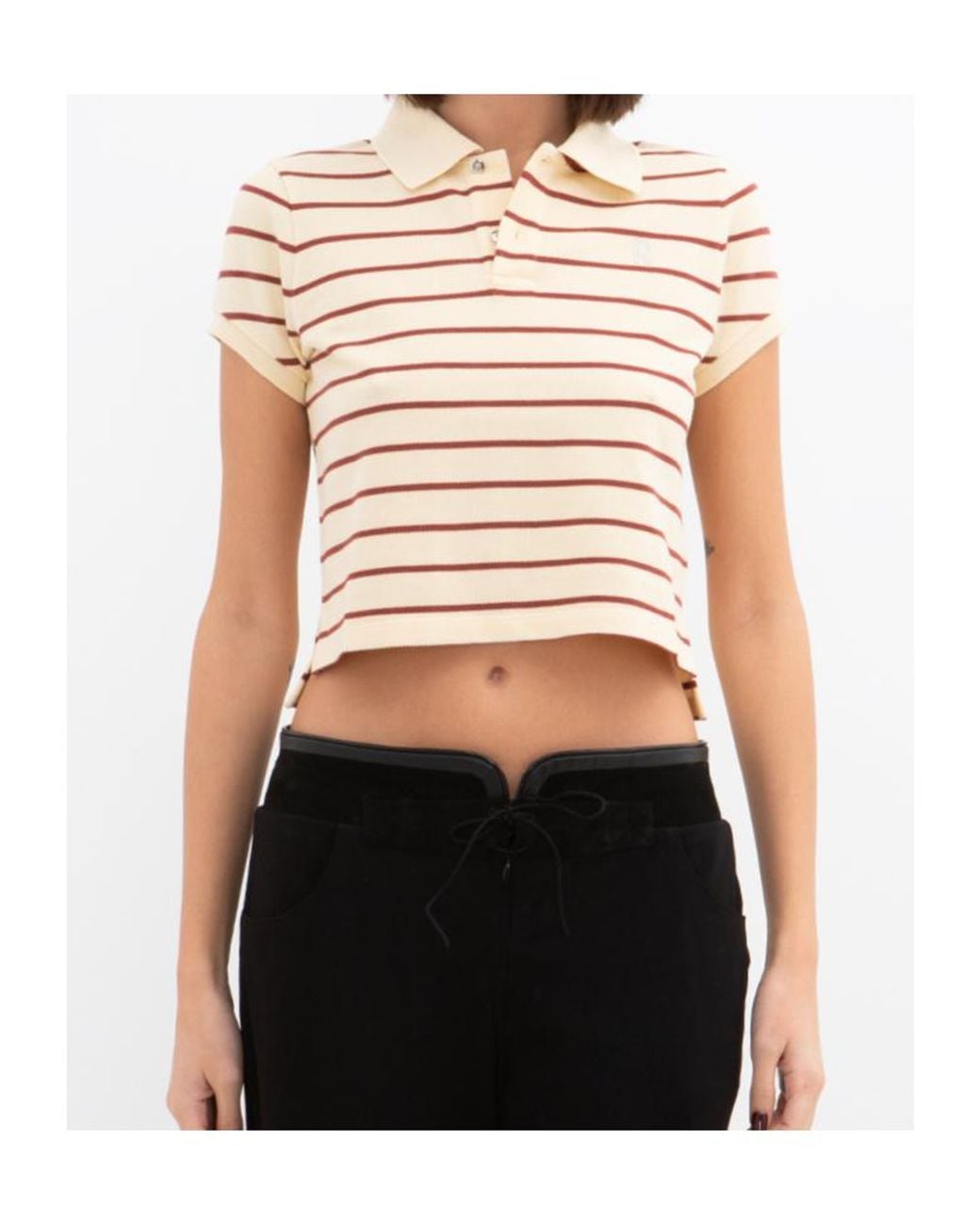 Rabanne Natural Rabanne Striped Polo T-Shirt