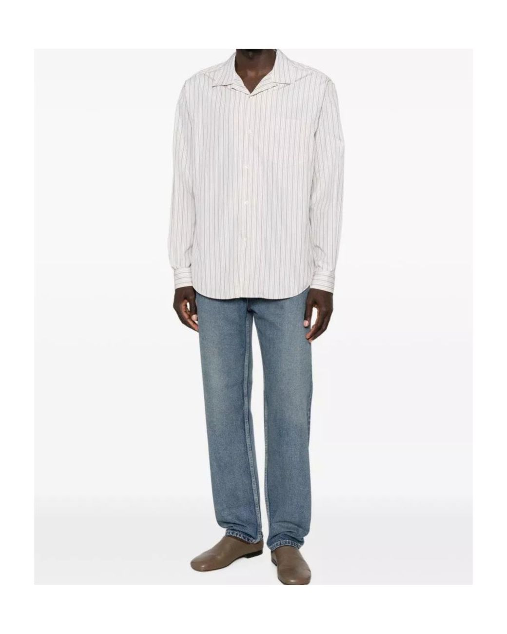 The Row White Vanja Striped Shirt for men