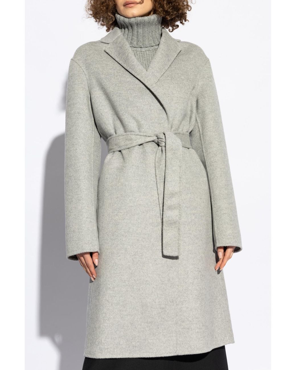 Fabiana Filippi Gray Mid-Lenght Coat