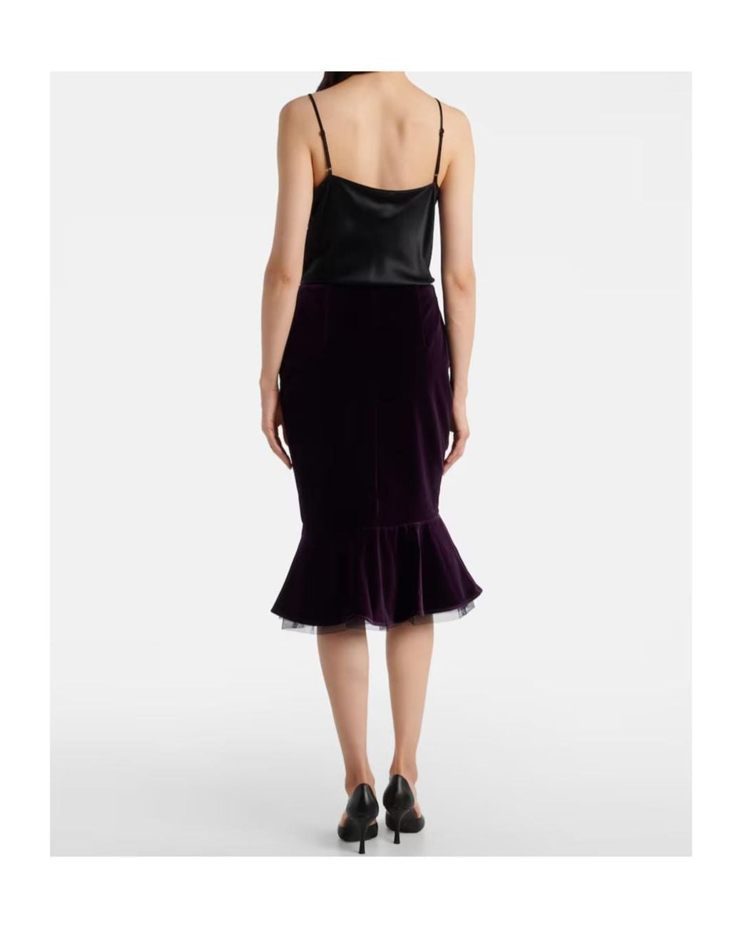 Nina Ricci Blue Ruffled Midi Skirt