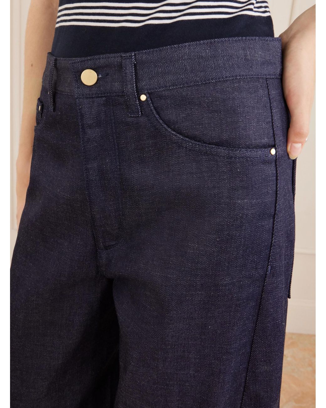 Maria McManus Blue Crescent Wide-Leg Jeans