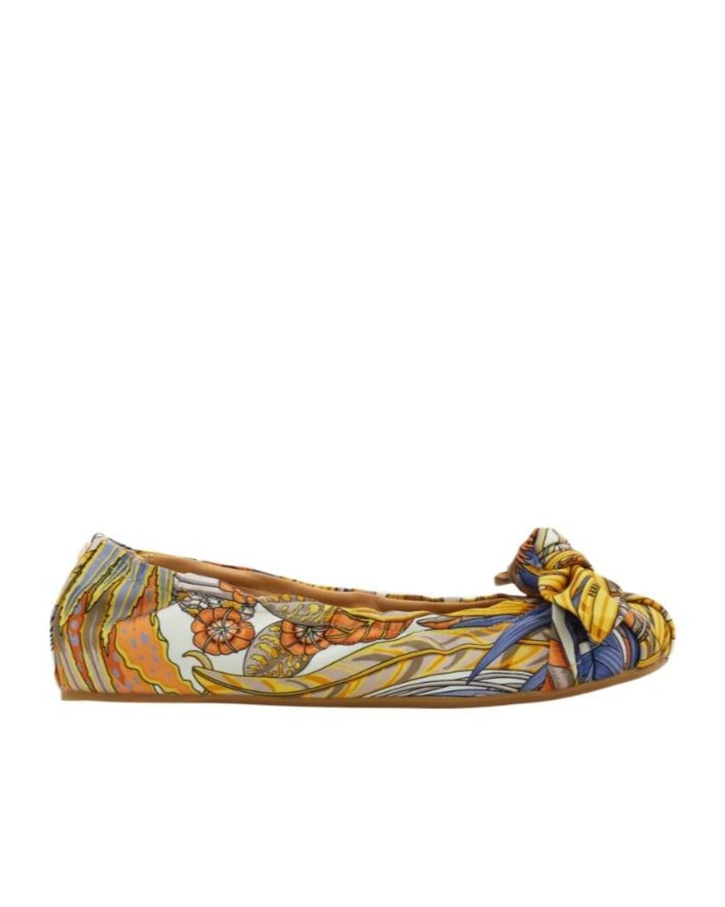 Ferragamo Brown Bow Embellished Ballet Flat