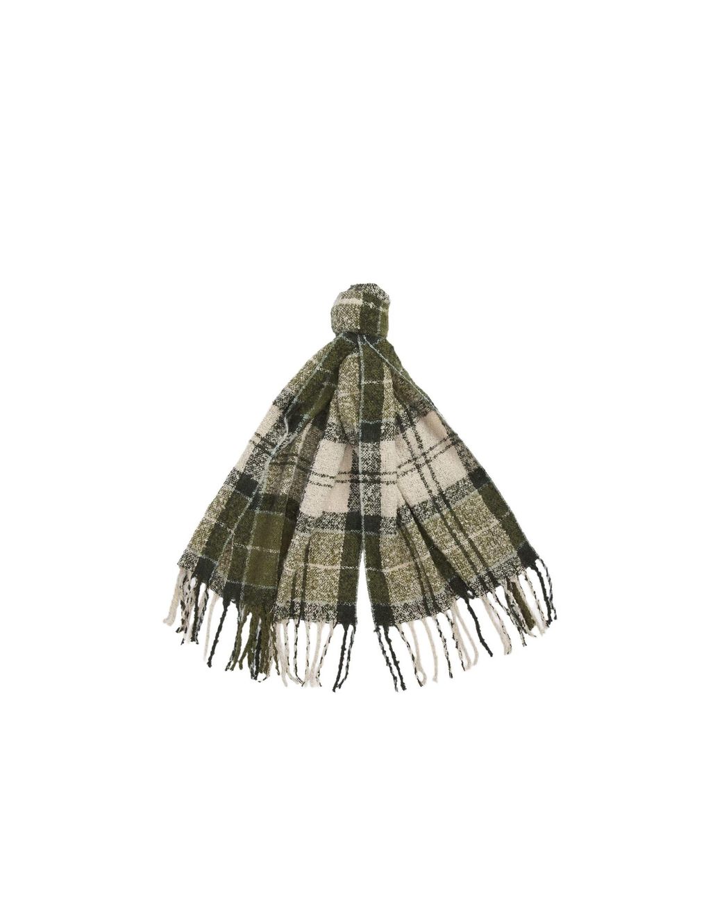 Barbour Green Saltburn Tartan Scarf Beanie Knitted Set