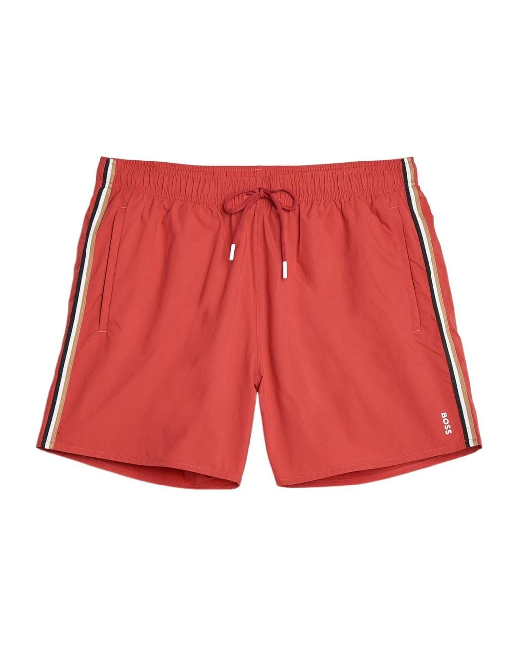 Boss Red Drawstring Swim Trunks for men