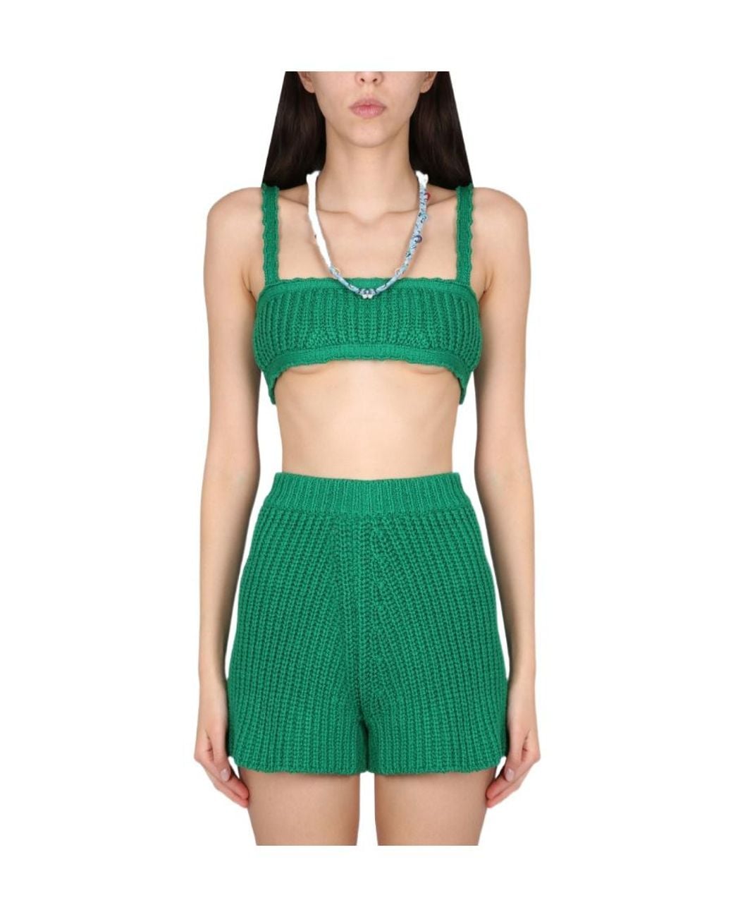 Alanui Green Palm Springs Knitted Top