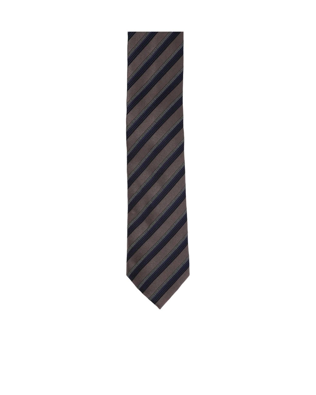 Zegna Black Striped Tie for men