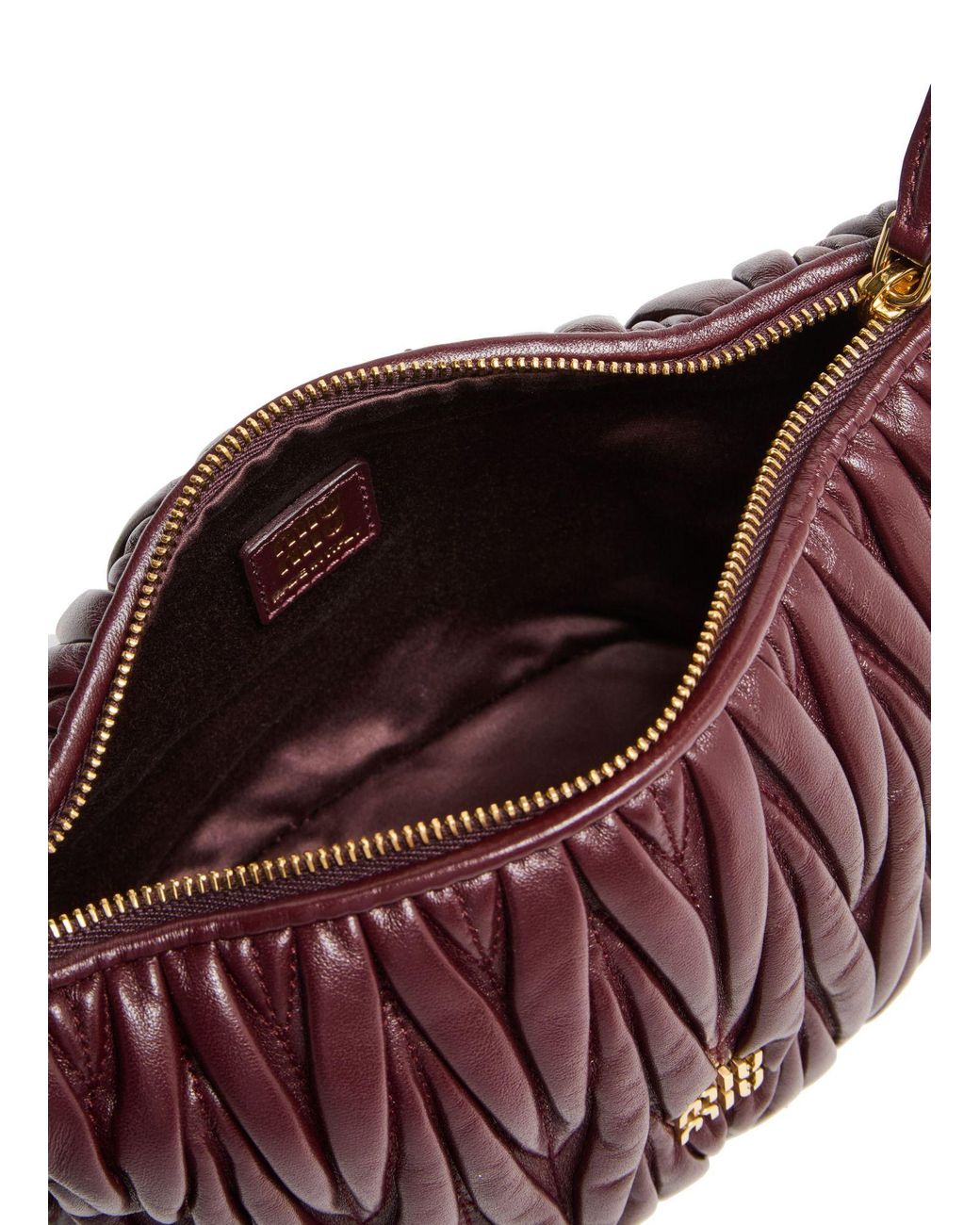Miu Miu Purple Quilted Logo Shoulder Bag