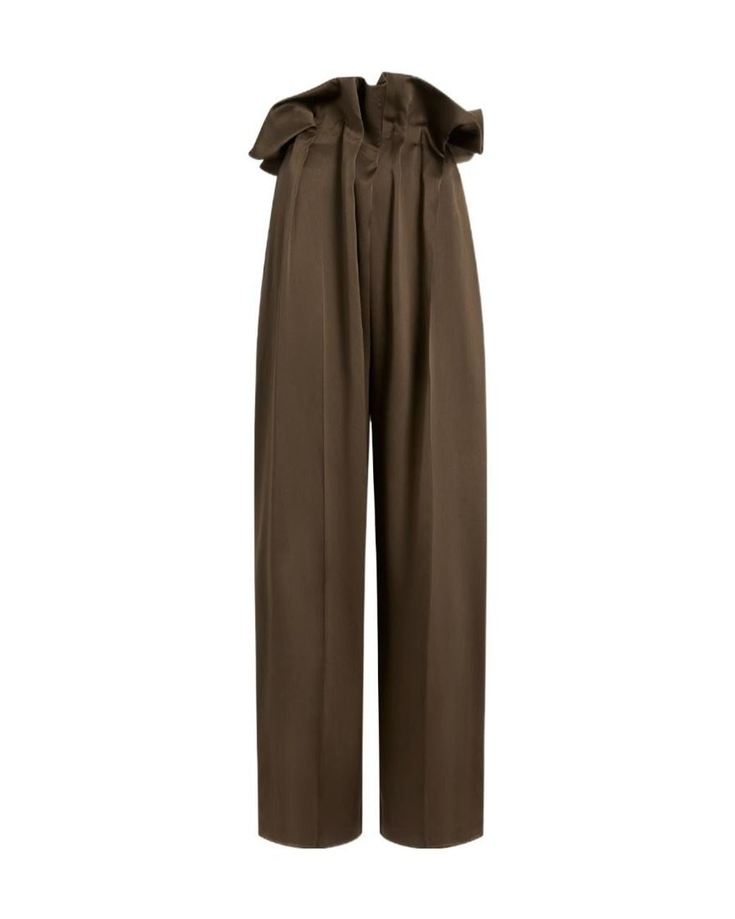 Khaite Brown Pleated Casual Trousers