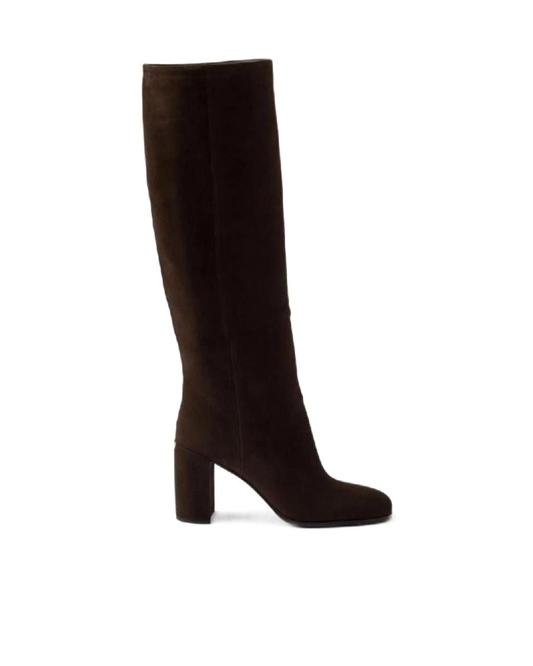 Prada Black Block Heel Knee-High Boots