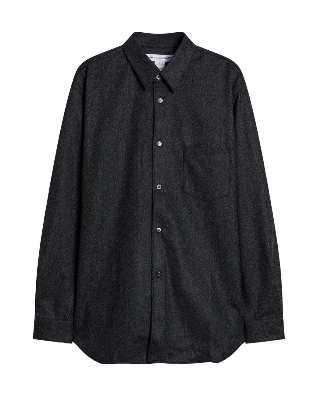 Comme des Garçons Black Long-Sleeved Collared Shirt for men