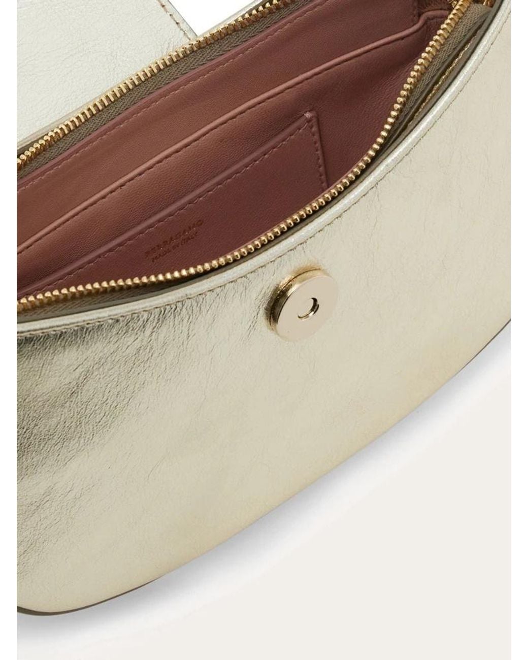 Ferragamo White Ferragamo Double Gancini Mini Bag