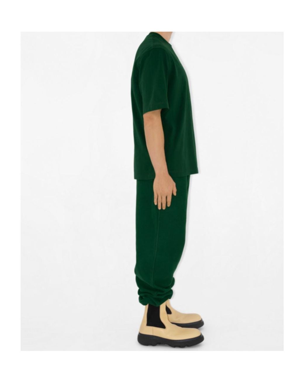 Burberry Green Ekd Logo-Patch Crewneck T-Shirt for men