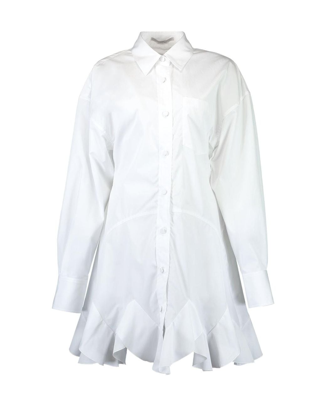 Stella McCartney White Godet Shirt Minidress