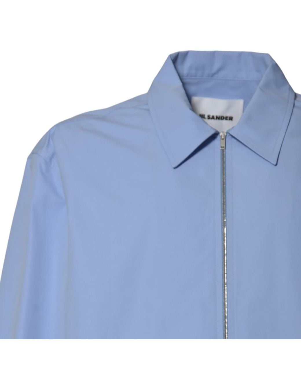 Jil Sander Blue Long-Sleeved Zipped Shirt for men