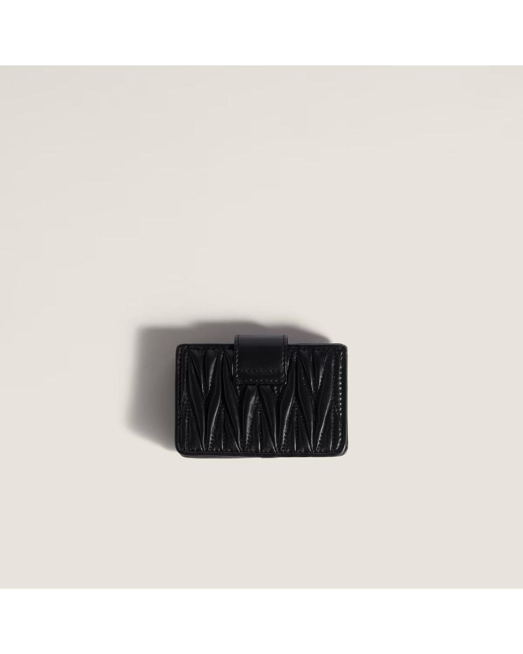 Miu Miu Black Matelassé Logo-Lettering Wallet