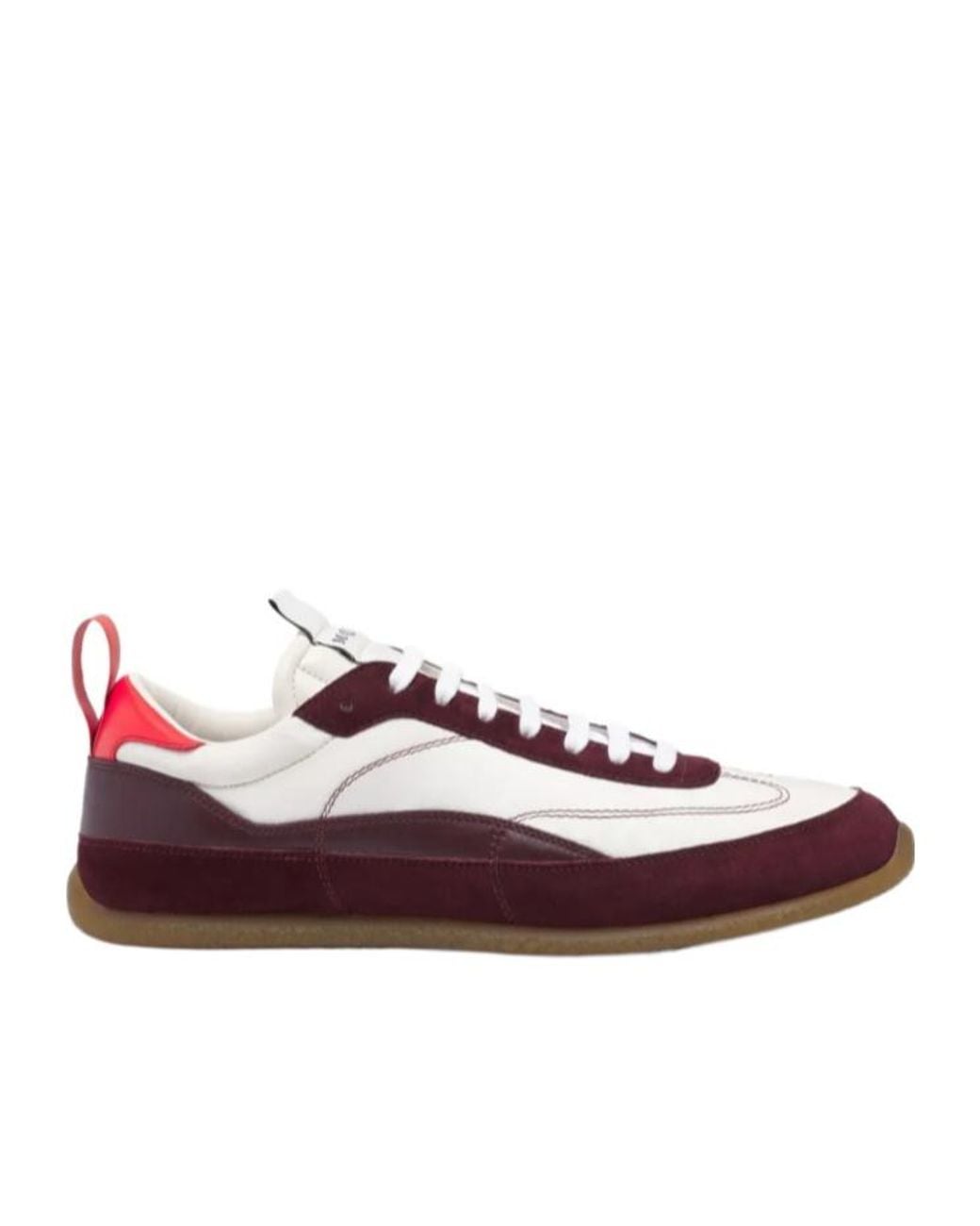 McQueen Red Ec1 Panelled Suede-Trim Sneakers
