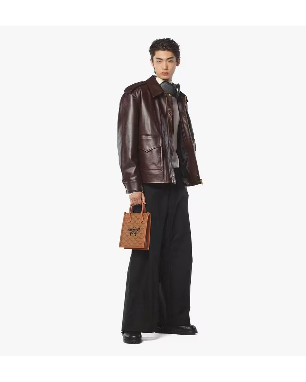 MCM Brown Himmel Lauretos Tote Bag