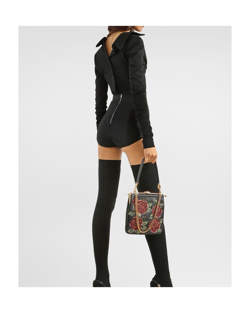 Dolce & Gabbana Black Wool Jersey Blouse