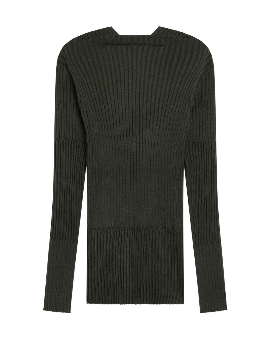 Bottega Veneta Green Ribbed Knit Jumper
