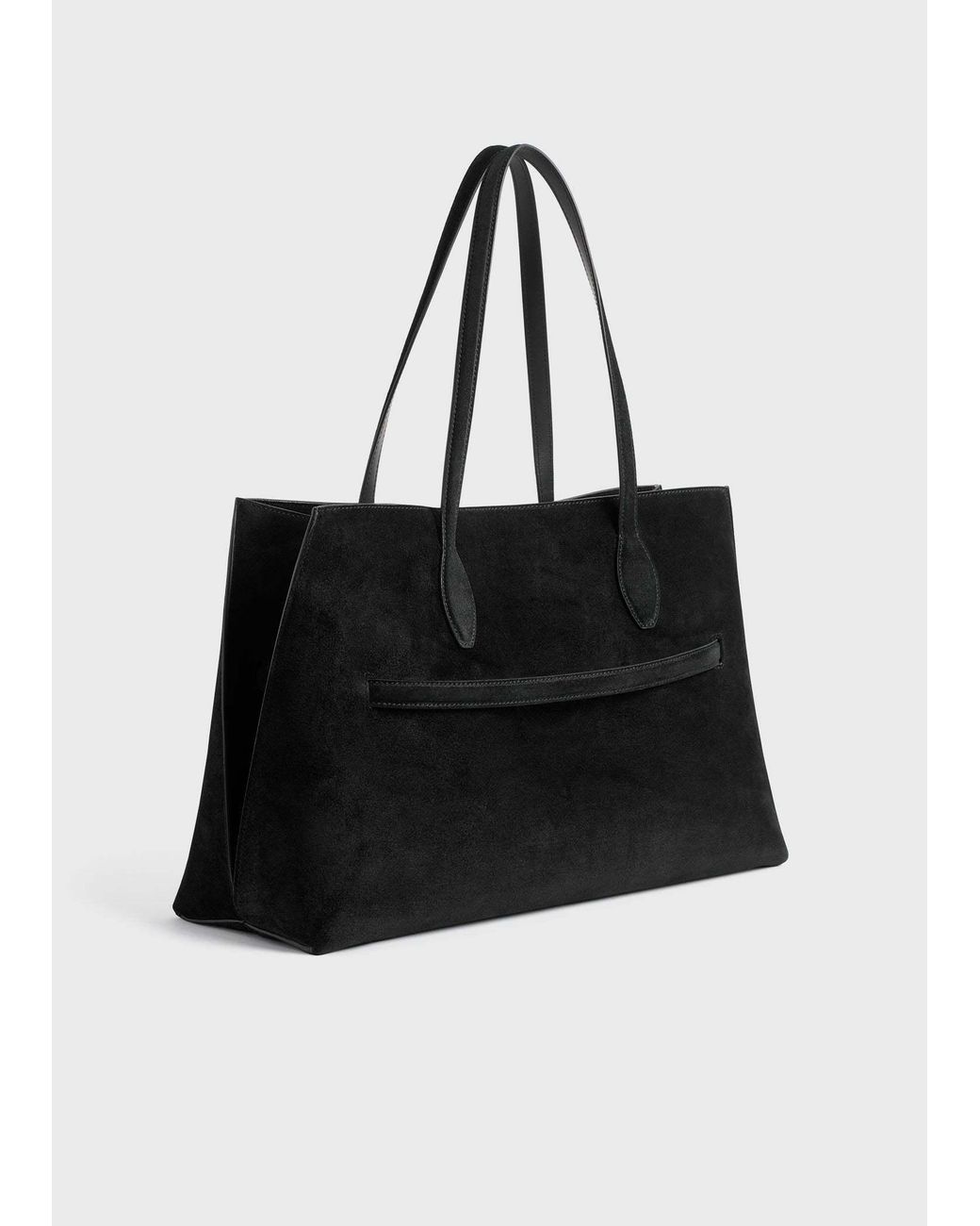 Totême Black Totême Logo Embossed Lounge Tote Bag