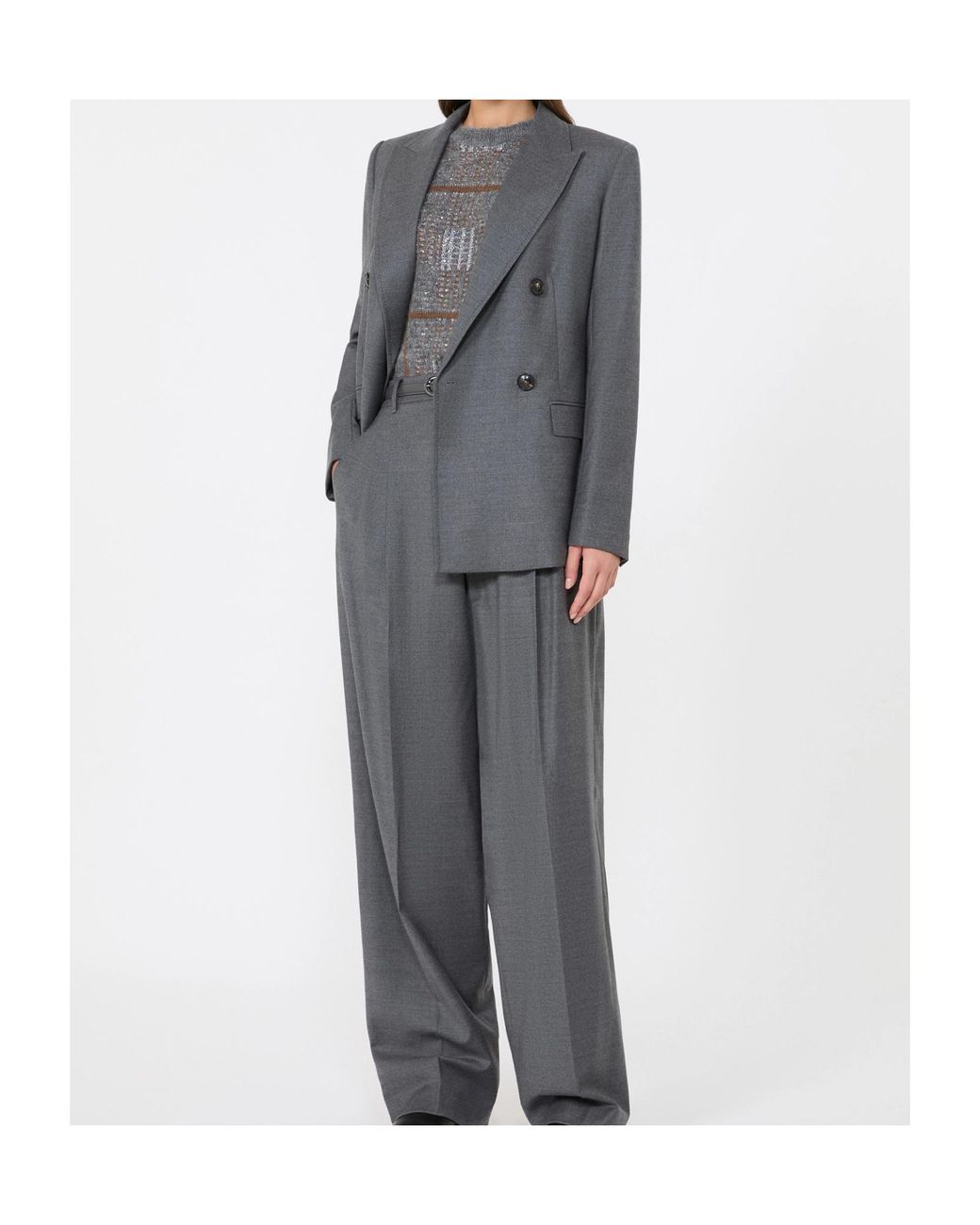 Max Mara Gray Wool, Mohair And Cashmere Gilet