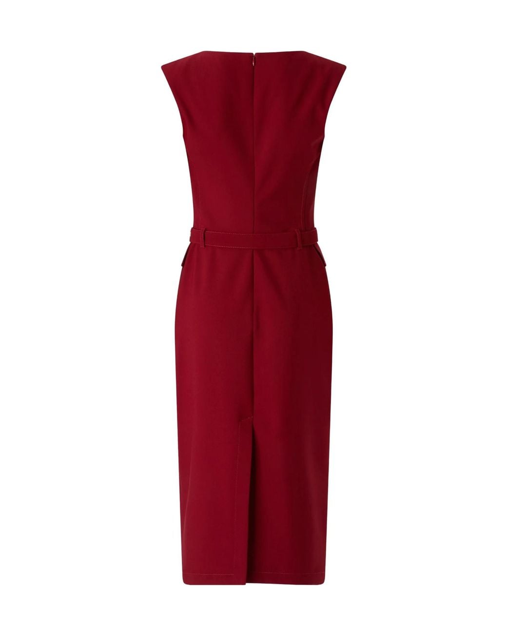 Pinko Red Acalypha Belted Sleeveless Dress