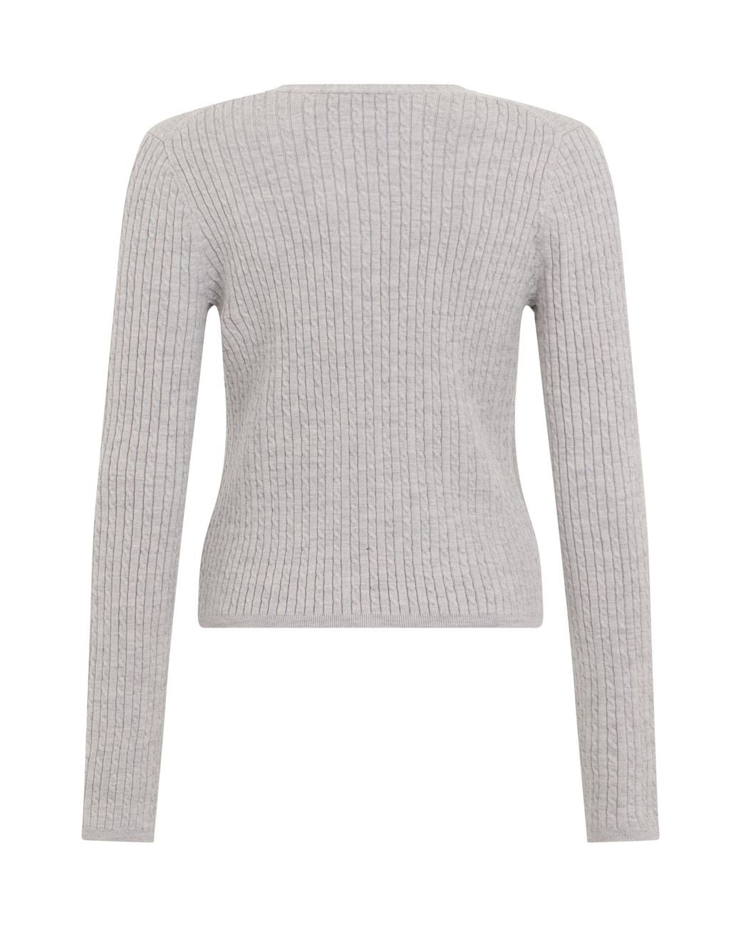 Vince Gray Ribbed Cropped Cardigan