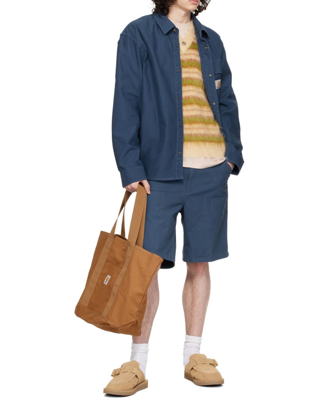 Carhartt Blue Double Knee Shorts for men