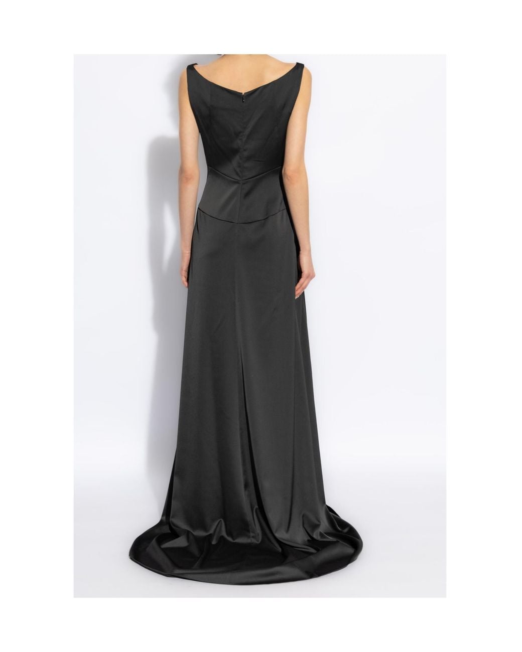 DSquared² Black V-Neck Sleeveless Satin Slip Dress