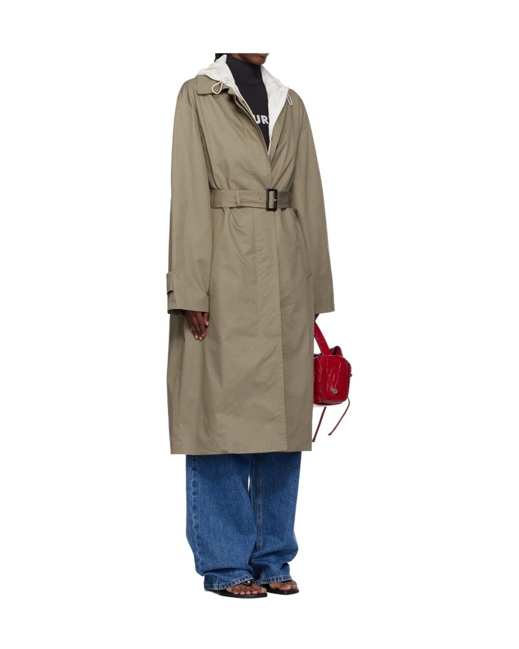 Pushbutton Natural Gabardine Trench Coat