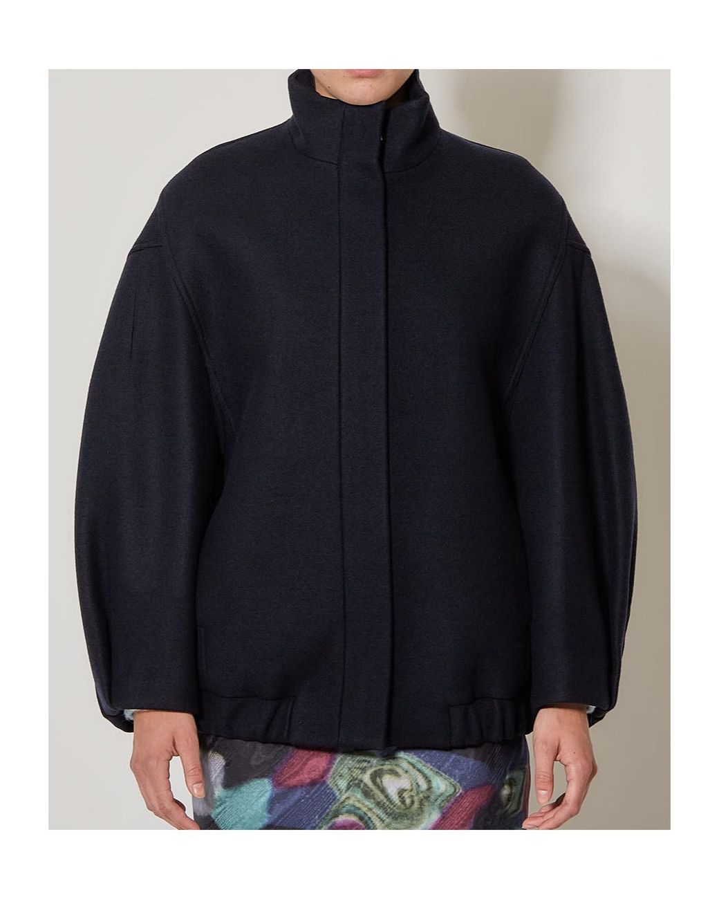 Dries Van Noten Blue High-Neck Jacket