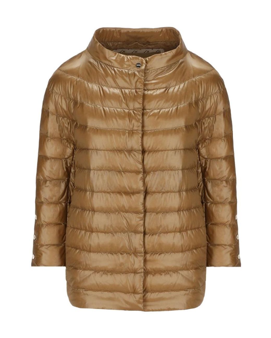 Herno Brown Mock Neck Puffer Jacket