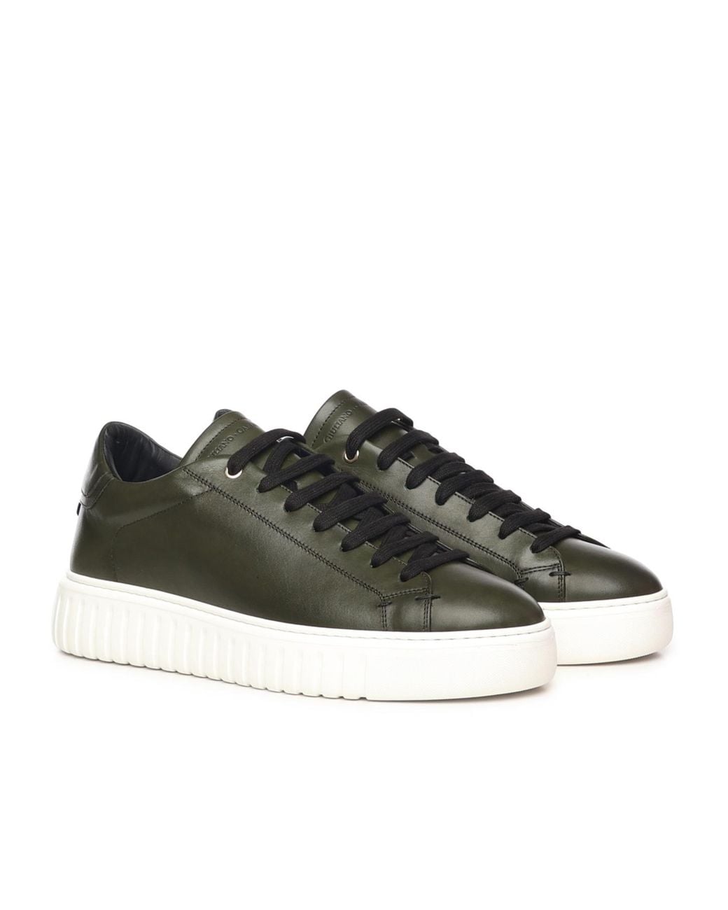 Giuliano Galiano Green Mars Leather Low-Top Sneakers for men